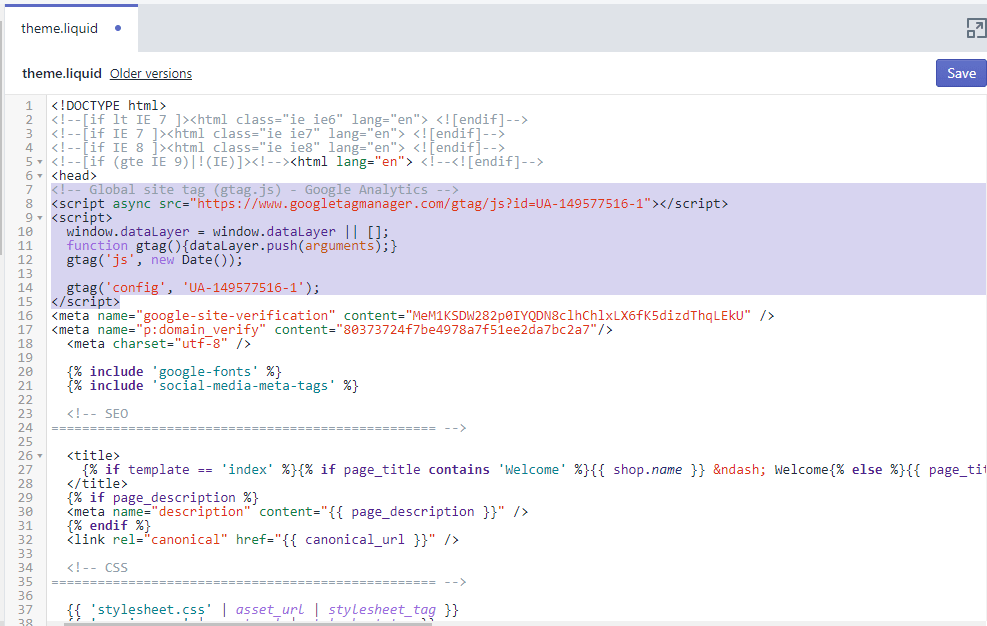 Step 2.7 Theme.liquid code